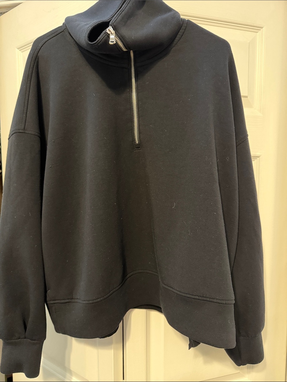 Old Navy Black Half-Zip Funnel Neck Active Bounce Fleece Hoodie